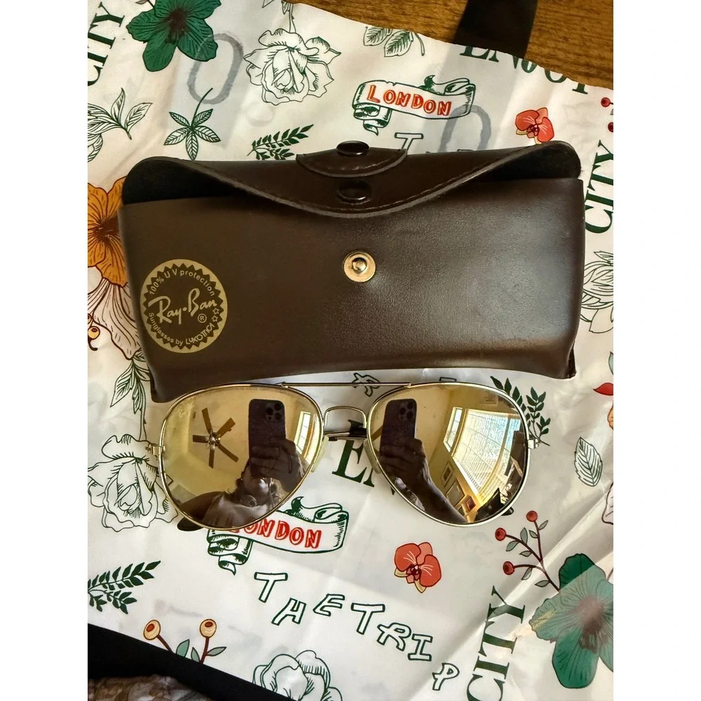 Ray-Ban RB3025 Silver Aviator Mirrored Sunglasses Unisex with Case